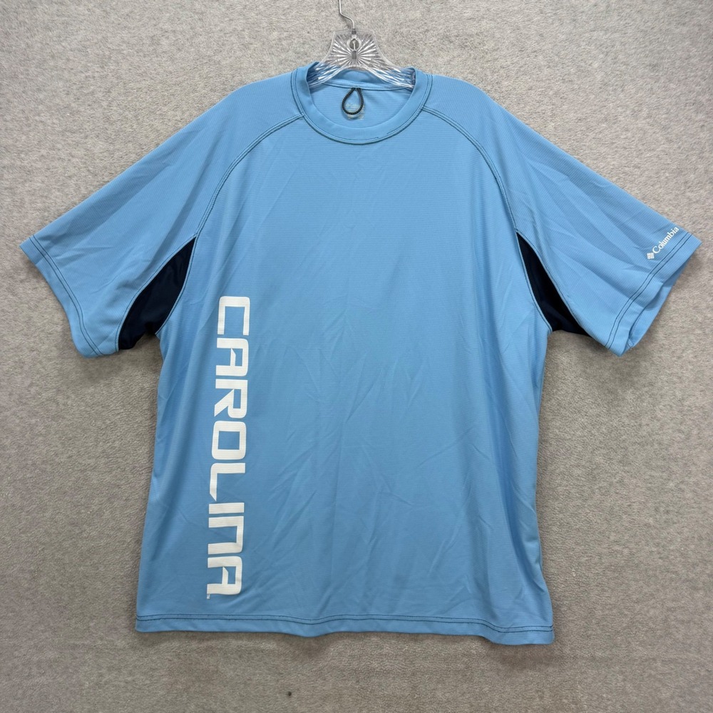 North Carolina UNC Tar Heels Shirt Men‎ XXL Blue Short Sleeve Tee Y2K Columbia
